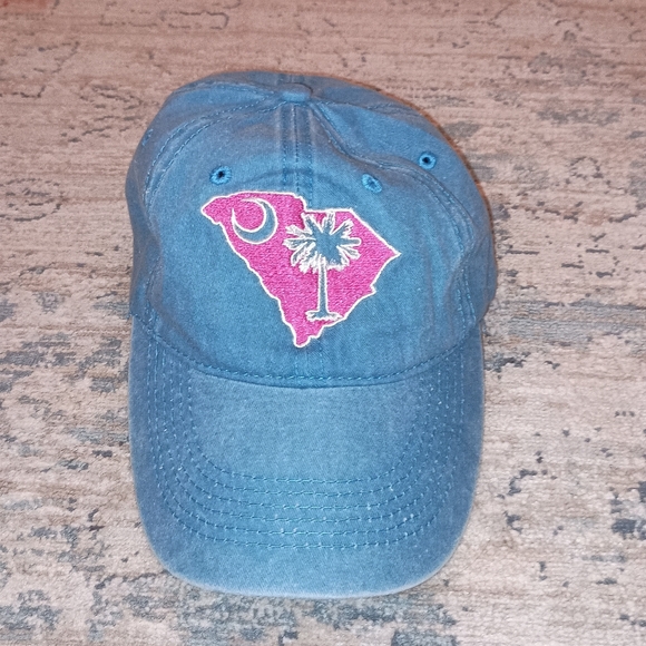 South Carolina Blue Pink Cotton large embroidery Patch Baseball cap - Picture 1 of 6